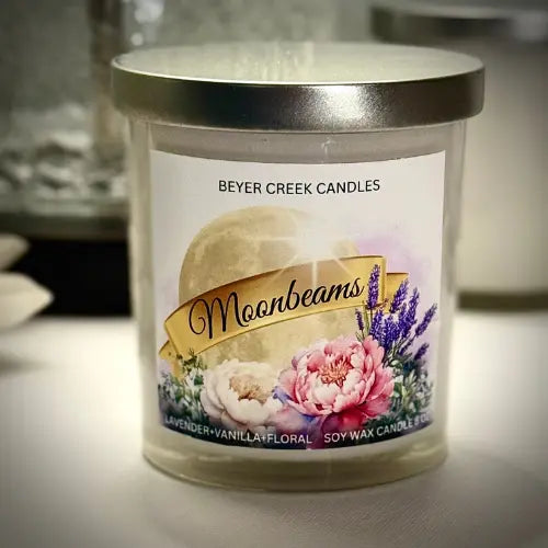 Moonbeams Scented Soy Wax Candle | White Glass Vessel 8oz