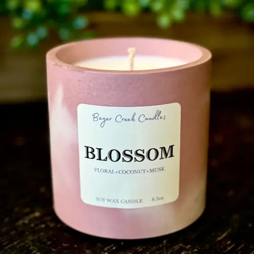 Blossom Scented Soy Wax Candle | Cement Vessel 8.5oz
